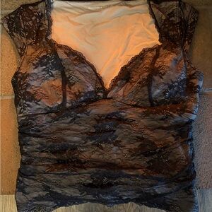 A&F Zoe Braless Collection Lace Top size M